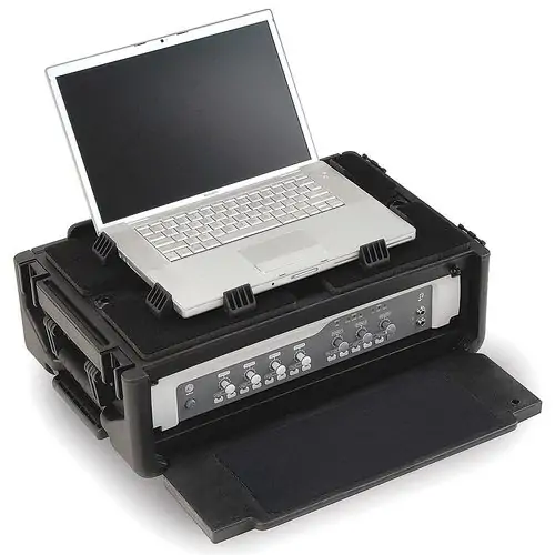 SKB 1SKB-ISF2U Injection Molded 2U Studio Flyer Rack Case with Wheels