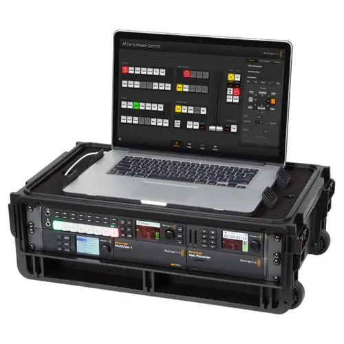 SKB 1SKB-ISF2U Injection Molded 2U Studio Flyer Rack Case with Wheels