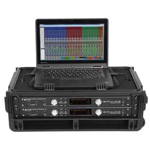 SKB 1SKB-ISF2U Injection Molded 2U Studio Flyer Rack Case with Wheels