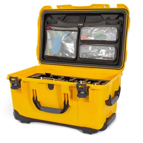NANUK 938 6 UP Gun Case with Wheels - With Lid Organiser